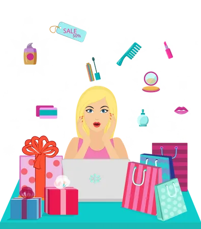 Online cosmetic sale  Illustration