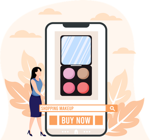 Online cosmetic shopping Illustration