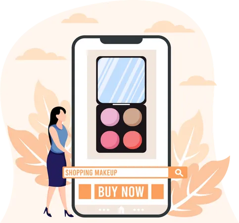 Online cosmetic shopping Illustration