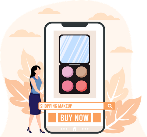 Online cosmetic shopping  Illustration