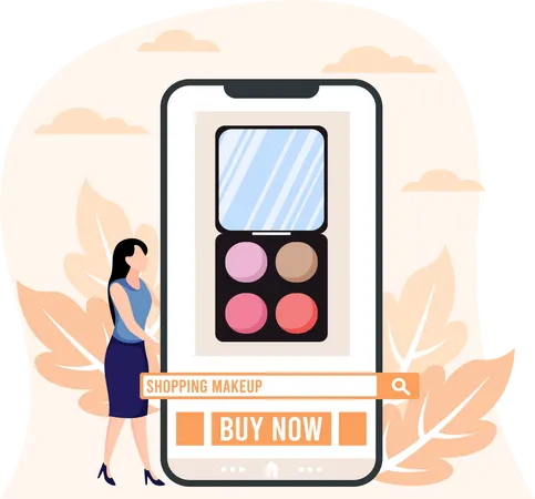 Online cosmetic shopping  Illustration