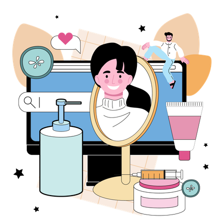 Online Cosmetologist service  Illustration