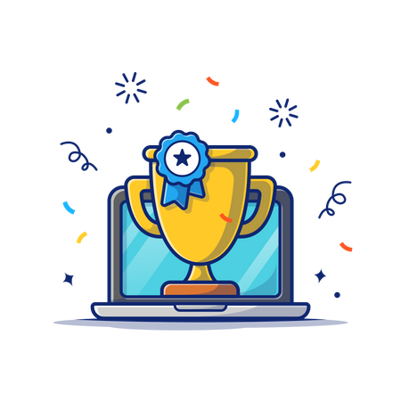 Online course achievement  Illustration