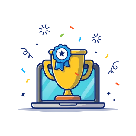 Online course achievement  Illustration