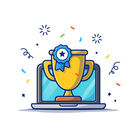 Online course achievement  Illustration