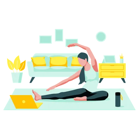 Online course for home yoga  Illustration
