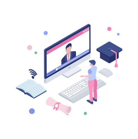 Online course  イラスト