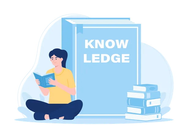 Someone Reads A Book Of Knowledge Trending Concept Flat Illustration Illustration