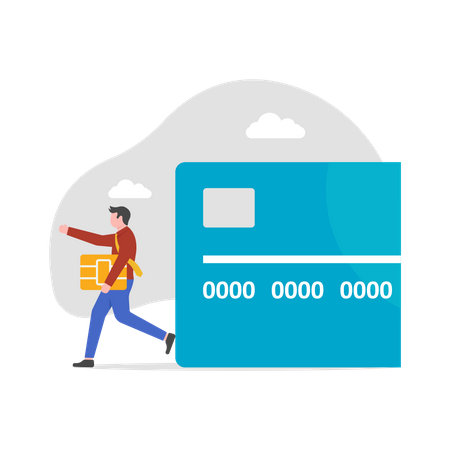 Online credit card hacking  Illustration