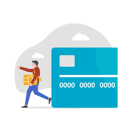 Online credit card hacking  Illustration