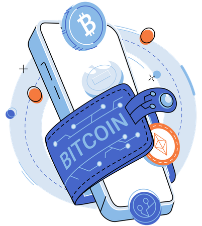Online crypto wallet  Illustration