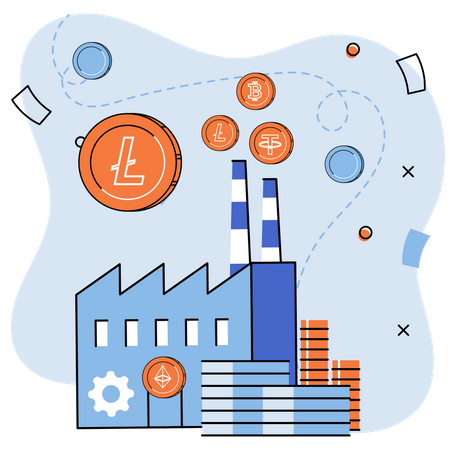 Online Cryptocurrency mining  Illustration