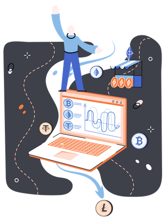 Online cryptocurrency platform  Illustration