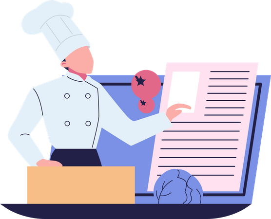 Online culinary educational video  Illustration