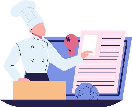 Online culinary educational video  Illustration