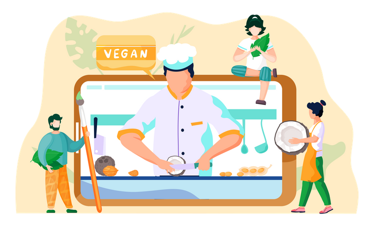 Online culinary video  Illustration