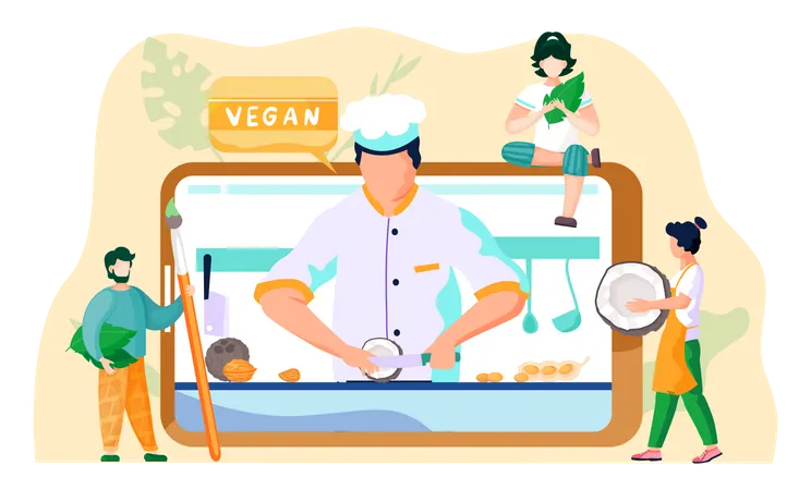 Online culinary video  Illustration