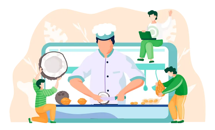 Online culinary video lesson  Illustration