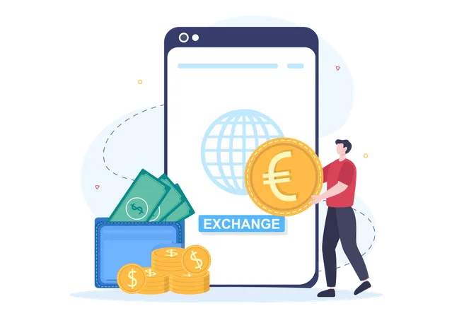 Online Currency Exchange  Illustration