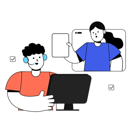 Online customer help center  Illustration