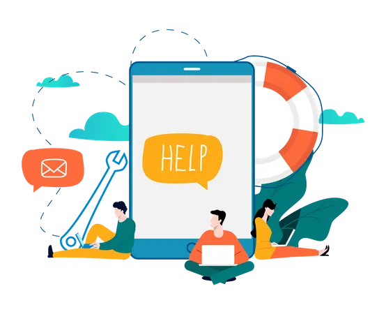 Online customer help  Illustration