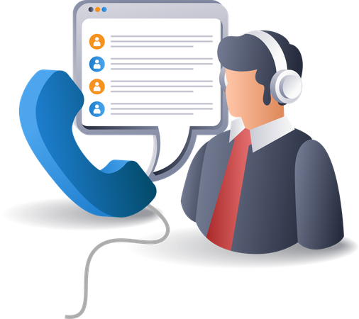 Online customer service conversation  Illustration