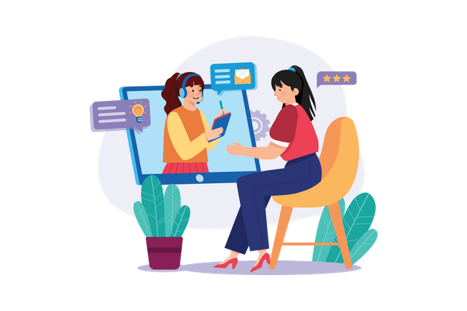 Online Customer Service  Illustration