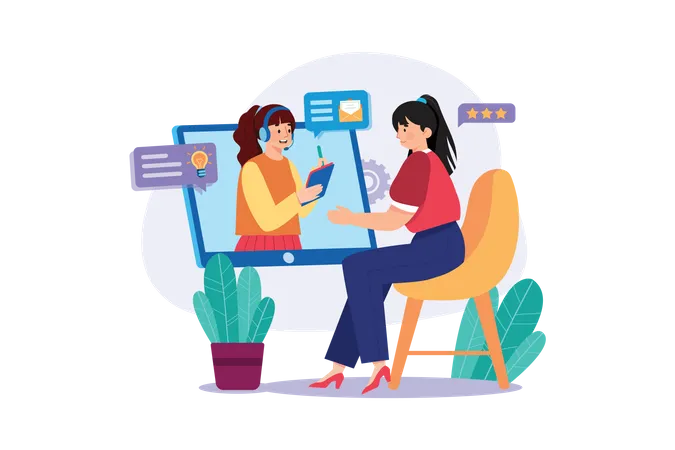 Online Customer Service  Illustration