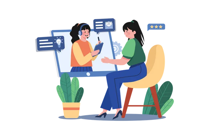 Online Customer Service  Illustration