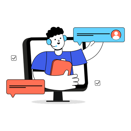 Online customer support  Illustration