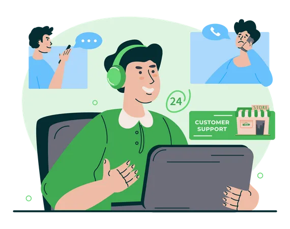 Online customer support  Illustration