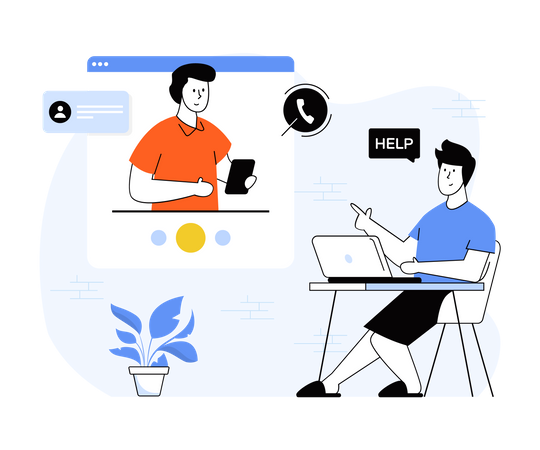 Online Customer Support Illustration