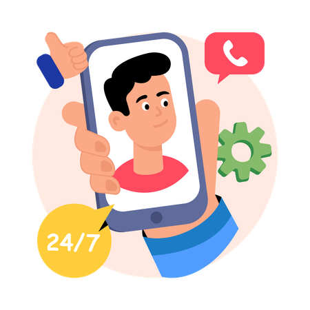 Online Customer Support  Illustration