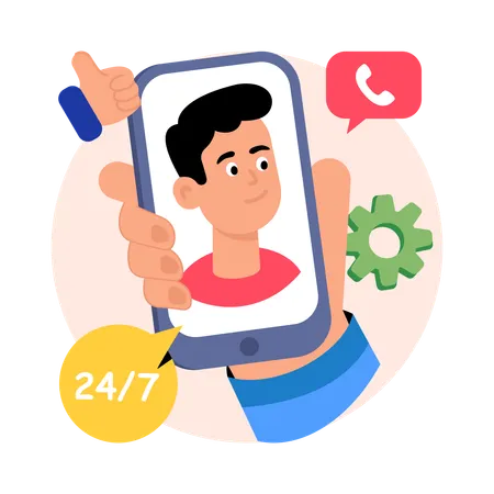 Online Customer Support  Illustration