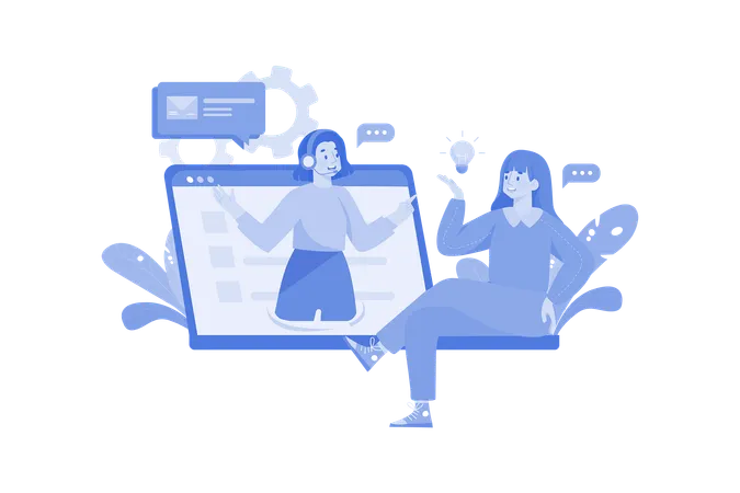 Online Customer Support  Illustration