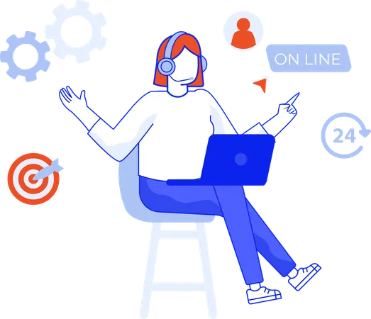 Online Customer Support  Illustration