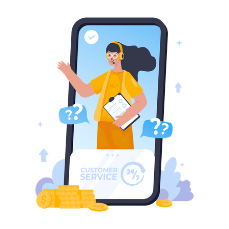 Online customer support  Illustration