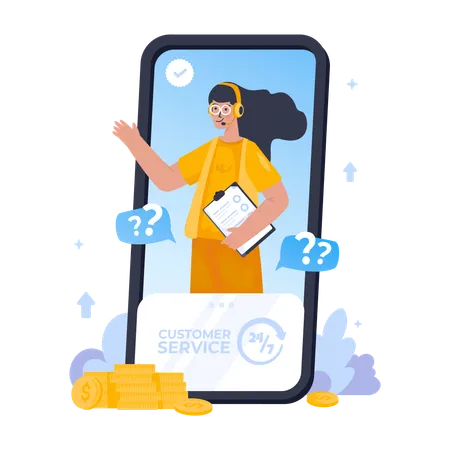 Online customer support  Illustration