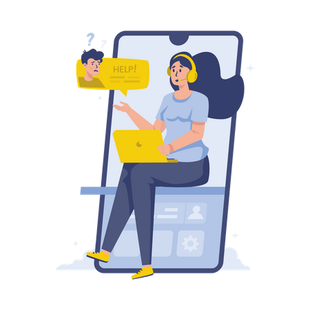 Online customer support  Illustration