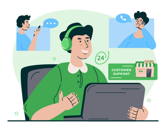 Online customer support  Illustration