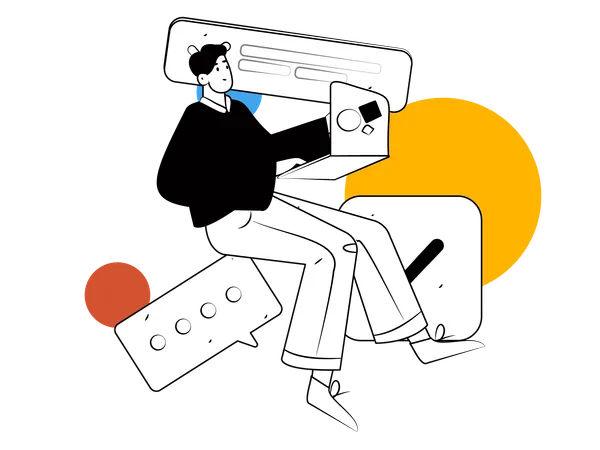 Online customer support  Illustration