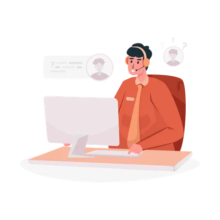 Online customer support  Illustration