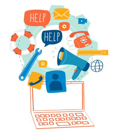 Online customer support  Illustration