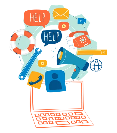 Online customer support  Illustration