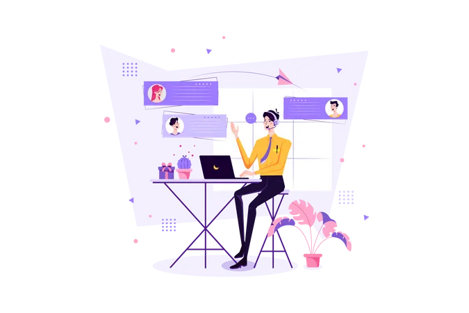 Online customer support  Illustration