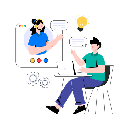 Online Customer Support  Illustration