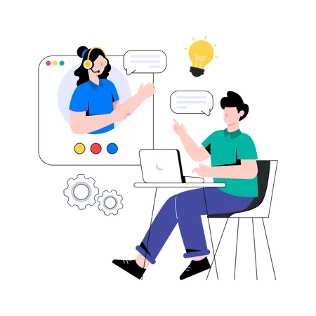 Online Customer Support  Illustration