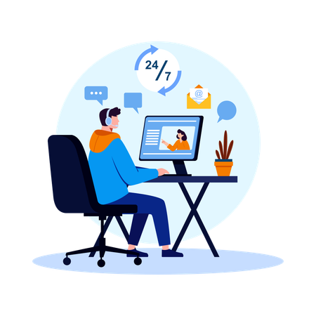 Online Customer Support  Illustration