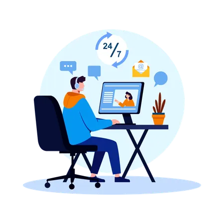 Online Customer Support  Illustration