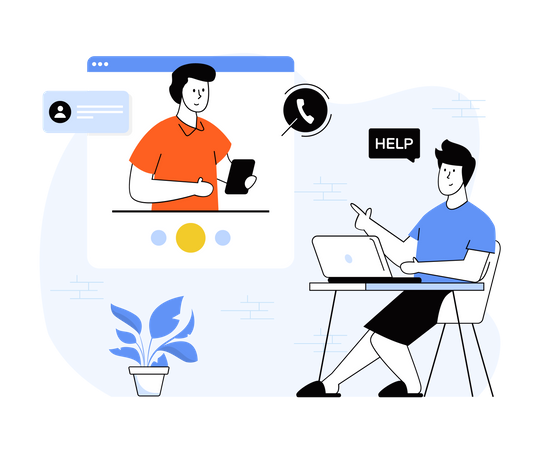 Online Customer Support  Illustration